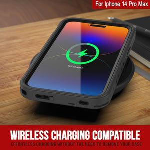 Funda resistente al agua IP68 para iPhone 14 Pro Max, Punkcase [Blanco] [Serie StudStar] [Ajuste delgado] [A prueba de suciedad].