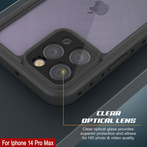 Funda Waterproof IP68 para iPhone 14 Pro Max, Punkcase [Transparente] [Serie StudStar] [Ajuste delgado] [A prueba de suciedad]