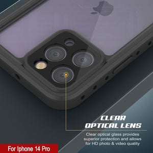 Funda resistente al agua IP68 para iPhone 14 Pro, Punkcase [transparente] [serie StudStar] [ajuste delgado] [a prueba de suciedad]