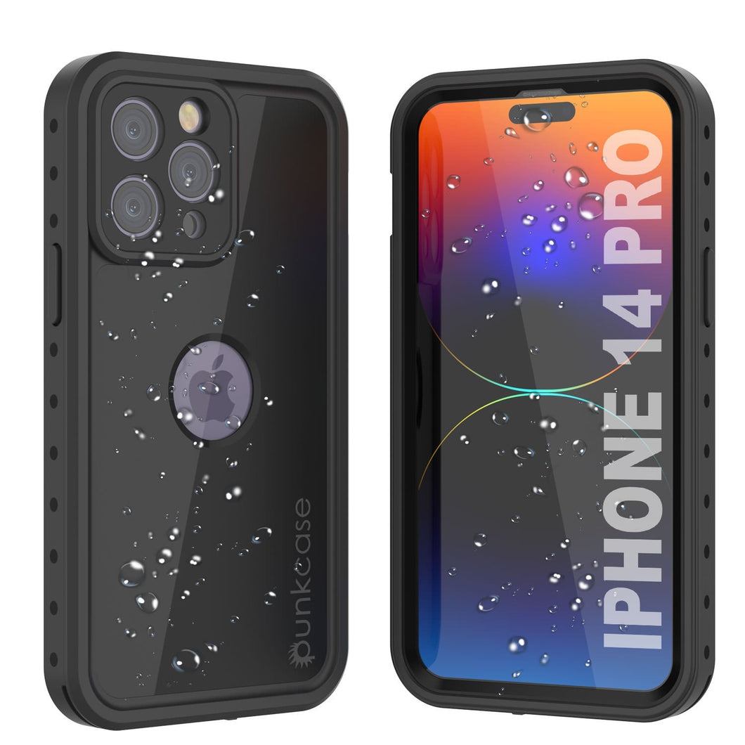 Funda impermeable iPhone 14 Pro IP68, Punkcase [Negra] [Serie StudStar] [Ajuste delgado]