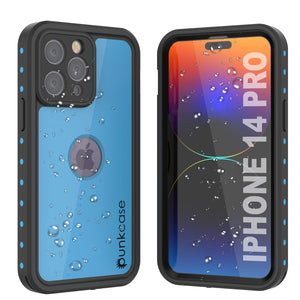 Funda resistente al agua IP68 para iPhone 14 Pro, Punkcase [azul claro] [Serie StudStar] [Diseño delgado] [A prueba de suciedad]