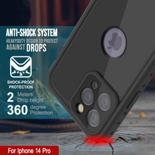 Load image into Gallery viewer, Funda impermeable iPhone 14 Pro IP68, Punkcase [Negra] [Serie StudStar] [Ajuste delgado]
