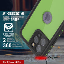 Load image into Gallery viewer, Funda impermeable IP68 para iPhone 14 Pro, Punkcase [verde claro] [Serie StudStar] [Ajuste delgado] [A prueba de suciedad].
