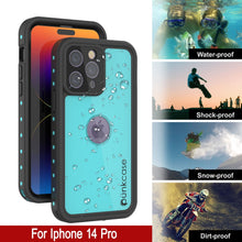 Load image into Gallery viewer, Funda a prueba de agua IP68 para iPhone 14 Pro, Punkcase [Turquesa] [Serie StudStar] [Ajuste delgado]
