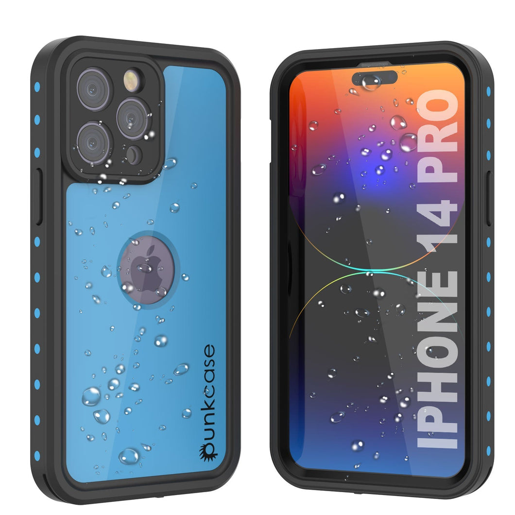 Funda resistente al agua IP68 para iPhone 14 Pro, Punkcase [azul claro] [Serie StudStar] [Diseño delgado] [A prueba de suciedad]