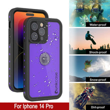 Load image into Gallery viewer, Funda impermeable IP68 Punkcase [Purple] [Serie StudStar] [Ajuste Slim] [A prueba de suciedad] para iPhone 14 Pro.
