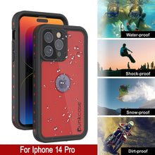 Load image into Gallery viewer, Funda Punkcase [Roja] [Serie StudStar] [Ajuste Delgado], a prueba de agua IP68 para iPhone 14 Pro.
