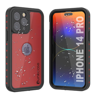 Funda Punkcase [Roja] [Serie StudStar] [Ajuste Delgado], a prueba de agua IP68 para iPhone 14 Pro.