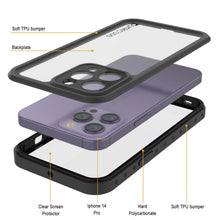Load image into Gallery viewer, Funda resistente al agua IP68 para iPhone 14 Pro, Punkcase [transparente] [serie StudStar] [ajuste delgado] [a prueba de suciedad]
