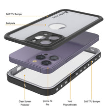 Load image into Gallery viewer, Estuche para iPhone 14 Pro resistente al agua IP68, Punkcase [Blanco] [Serie StudStar] [Ajuste Delgado] [A prueba de suciedad]
