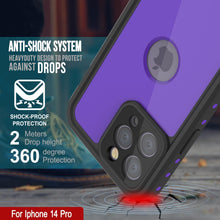 Load image into Gallery viewer, Funda impermeable IP68 Punkcase [Purple] [Serie StudStar] [Ajuste Slim] [A prueba de suciedad] para iPhone 14 Pro.
