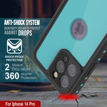 Load image into Gallery viewer, Funda a prueba de agua IP68 para iPhone 14 Pro, Punkcase [Turquesa] [Serie StudStar] [Ajuste delgado]
