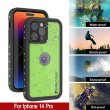 Load image into Gallery viewer, Funda impermeable IP68 para iPhone 14 Pro, Punkcase [verde claro] [Serie StudStar] [Ajuste delgado] [A prueba de suciedad].
