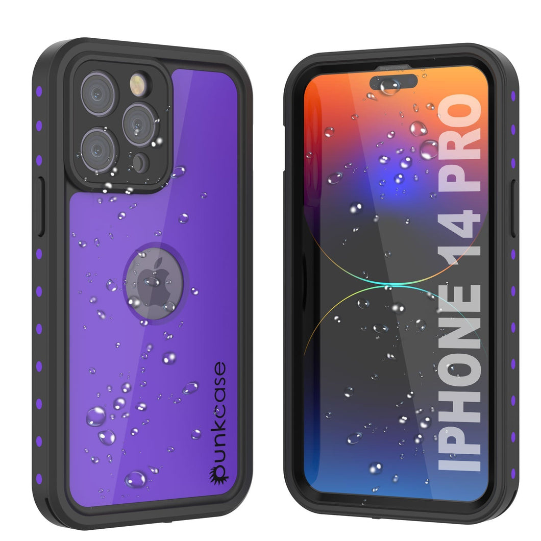 Funda impermeable IP68 Punkcase [Purple] [Serie StudStar] [Ajuste Slim] [A prueba de suciedad] para iPhone 14 Pro.
