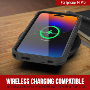 Estuche para iPhone 14 Pro resistente al agua IP68, Punkcase [Blanco] [Serie StudStar] [Ajuste Delgado] [A prueba de suciedad]