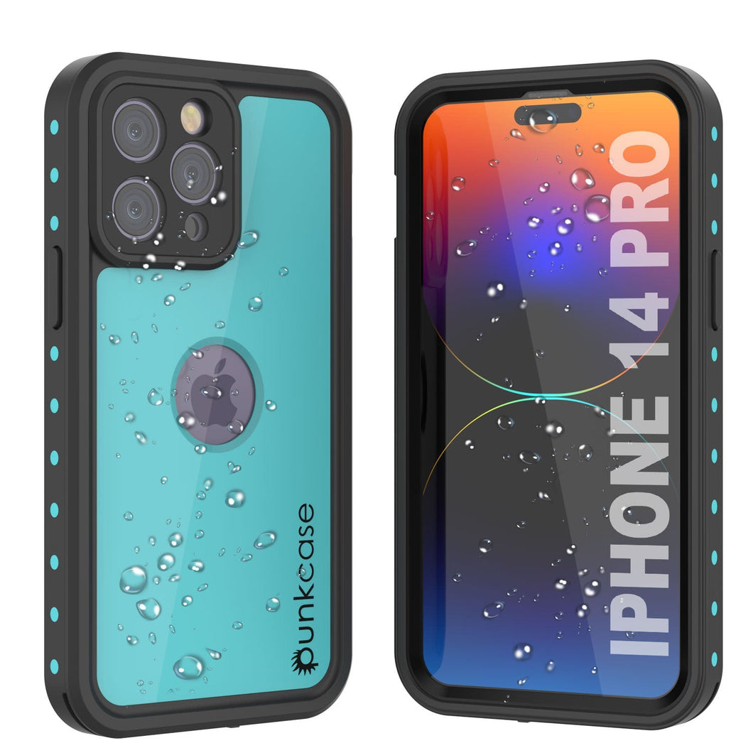 Funda a prueba de agua IP68 para iPhone 14 Pro, Punkcase [Turquesa] [Serie StudStar] [Ajuste delgado]