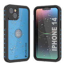 Cargar imagen en el visor de la galería, Funda resistente al agua IP68 para iPhone 14, Punkcase [Azul claro] [Serie StudStar] [Ajuste fino] [A prueba de suciedad].
