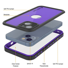 Cargar imagen en el visor de la galería, Funda al agua IP68 para iPhone 14, Punkcase [Morado] [Serie StudStar] [Ajuste fino] [A prueba de suciedad].
