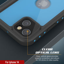 Cargar imagen en el visor de la galería, Funda resistente al agua IP68 para iPhone 14, Punkcase [Azul claro] [Serie StudStar] [Ajuste fino] [A prueba de suciedad].
