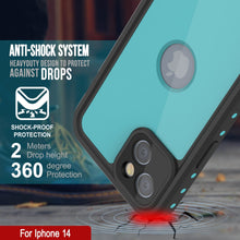 Cargar imagen en el visor de la galería, Carcasa sumergible iPhone 14 IP68, Punkcase [Turquesa] [Serie StudStar] [Ajuste Delgado]
