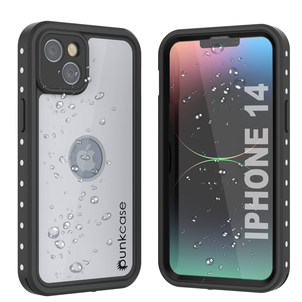 Estuche a prueba de agua IP68 para iPhone 14, Punkcase [Blanco] [Serie StudStar] [Ajuste Delgado] [A prueba de suciedad]