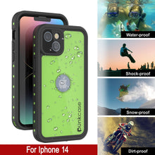 Cargar imagen en el visor de la galería, Funda impermeable IP68 para iPhone 14, de Punkcase [Verde claro] [Serie StudStar] [Ajuste delgado] [A prueba de suciedad]
