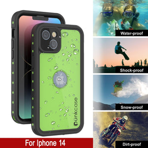 Funda impermeable IP68 para iPhone 14, de Punkcase [Verde claro] [Serie StudStar] [Ajuste delgado] [A prueba de suciedad]