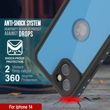 Cargar imagen en el visor de la galería, Funda resistente al agua IP68 para iPhone 14, Punkcase [Azul claro] [Serie StudStar] [Ajuste fino] [A prueba de suciedad].
