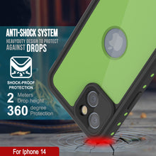 Cargar imagen en el visor de la galería, Funda impermeable IP68 para iPhone 14, de Punkcase [Verde claro] [Serie StudStar] [Ajuste delgado] [A prueba de suciedad]
