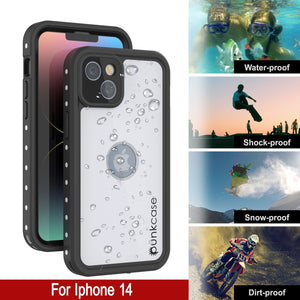 Estuche a prueba de agua IP68 para iPhone 14, Punkcase [Blanco] [Serie StudStar] [Ajuste Delgado] [A prueba de suciedad]