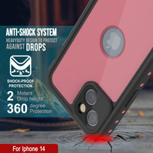 Cargar imagen en el visor de la galería, Carcasa impermeable para iPhone 14 IP68, Punkcase [Rosa] [Serie StudStar] [Ajuste Slim] [A prueba de suciedad]
