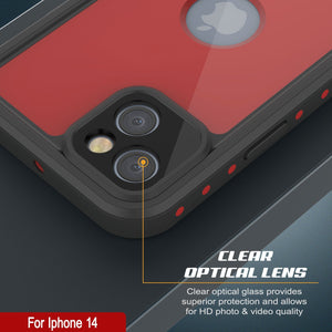 Funda iPhone 14 resistente al agua IP68, Punkcase [Rojo] [Serie StudStar] [Ajuste Delgado]