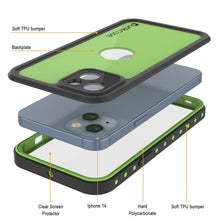 Cargar imagen en el visor de la galería, Funda impermeable IP68 para iPhone 14, de Punkcase [Verde claro] [Serie StudStar] [Ajuste delgado] [A prueba de suciedad]
