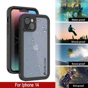 Funda impermeable IP68 para iPhone 14, Punkcase [Transparente] [Serie StudStar] [Ajuste delgado] [A prueba de suciedad]