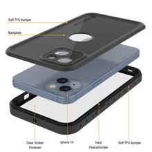 Cargar imagen en el visor de la galería, Carcasa impermeable IP68 para iPhone 14, Punkcase [Negro] [Serie StudStar] [Ajuste delgado]

