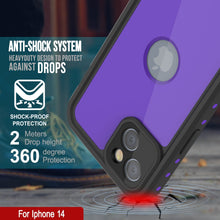 Cargar imagen en el visor de la galería, Funda al agua IP68 para iPhone 14, Punkcase [Morado] [Serie StudStar] [Ajuste fino] [A prueba de suciedad].
