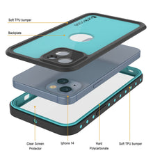 Cargar imagen en el visor de la galería, Carcasa sumergible iPhone 14 IP68, Punkcase [Turquesa] [Serie StudStar] [Ajuste Delgado]
