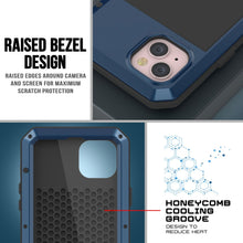 Load image into Gallery viewer, Funda de metal para iPhone 15, resistente armadura de grado militar [a prueba de golpes] de cuerpo completo [azul].
