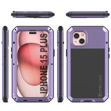 Cargar imagen en el visor de la galería, Carcasa de Metal para iPhone 15 Plus, Funda de Armadura de Grado Militar Resistente [a prueba de golpes], Dura de Cuerpo Completo [Morado]
