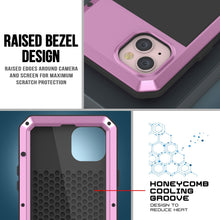 Cargar imagen en el visor de la galería, Funda de metal para iPhone 15 Plus, resistente de grado militar [a prueba de golpes] de cuerpo completo duro [rosa].
