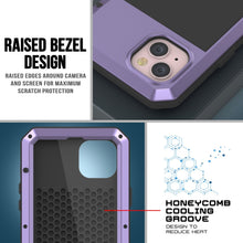 Cargar imagen en el visor de la galería, Carcasa de Metal para iPhone 15 Plus, Funda de Armadura de Grado Militar Resistente [a prueba de golpes], Dura de Cuerpo Completo [Morado]
