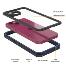 Cargar imagen en el visor de la galería, Estuche al agua para iPhone 15 Plus, Punkcase [Serie Extrema], cubierta protectora con armadura y protector de pantalla resistente incorporado [azul marino].
