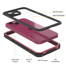 Cargar imagen en el visor de la galería, Funda impermeable para iPhone 15 Plus, Punkcase [Extreme Series], cubierta de armadura con protector de pantalla incorporado [Rosa]
