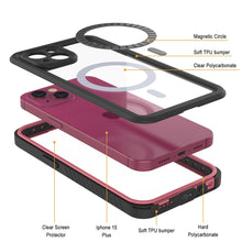 Cargar imagen en el visor de la galería, Estuche al agua para iPhone 15 Plus, Punkcase [Serie Extrema], cubierta protectora con armadura y protector de pantalla resistente incorporado [azul marino].
