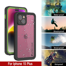 Cargar imagen en el visor de la galería, Funda impermeable Punkcase [Extreme Series] para iPhone 15 Plus, con protector de pantalla incorporado [Verde claro].
