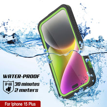 Cargar imagen en el visor de la galería, Funda impermeable Punkcase [Extreme Series] para iPhone 15 Plus, con protector de pantalla incorporado [Verde claro].
