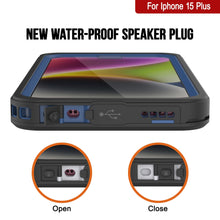 Cargar imagen en el visor de la galería, Estuche al agua para iPhone 15 Plus, Punkcase [Serie Extrema], cubierta protectora con armadura y protector de pantalla resistente incorporado [azul marino].
