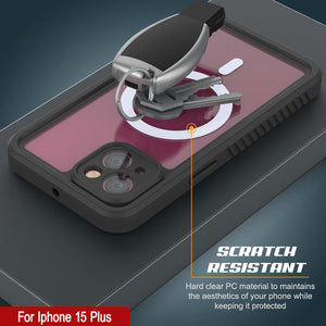 Estuche al agua para iPhone 15 Plus, Punkcase [Serie Extrema], cubierta protectora con armadura y protector de pantalla resistente incorporado [azul marino].