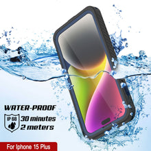 Cargar imagen en el visor de la galería, Estuche al agua para iPhone 15 Plus, Punkcase [Serie Extrema], cubierta protectora con armadura y protector de pantalla resistente incorporado [azul marino].
