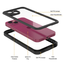 Cargar imagen en el visor de la galería, Funda impermeable para iPhone 15 Plus, Punkcase [Serie Extrema] Funda protectora con armadura y protector de pantalla incorporado [Negro]
